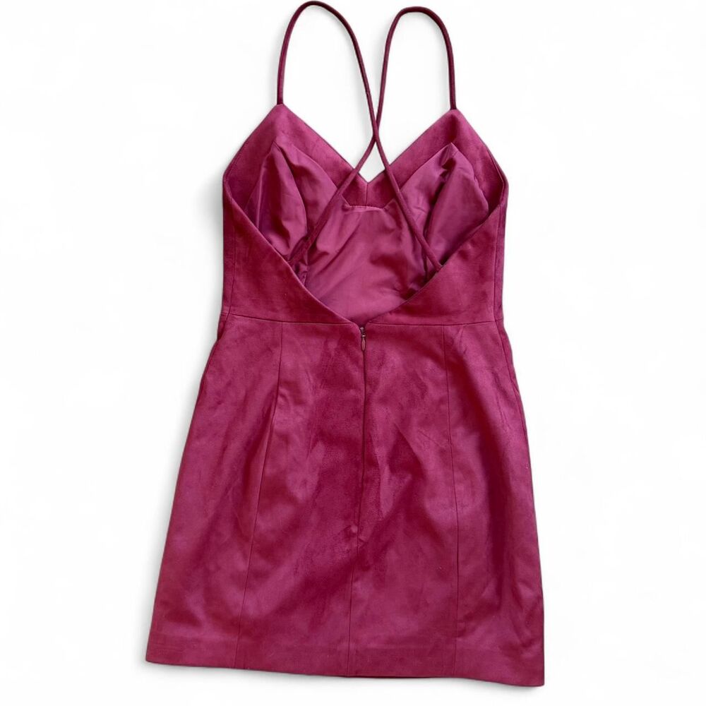 Lovers & Friends Y2K style faux vegan suede brick red mini dress SIze XS - Picture 2 of 5